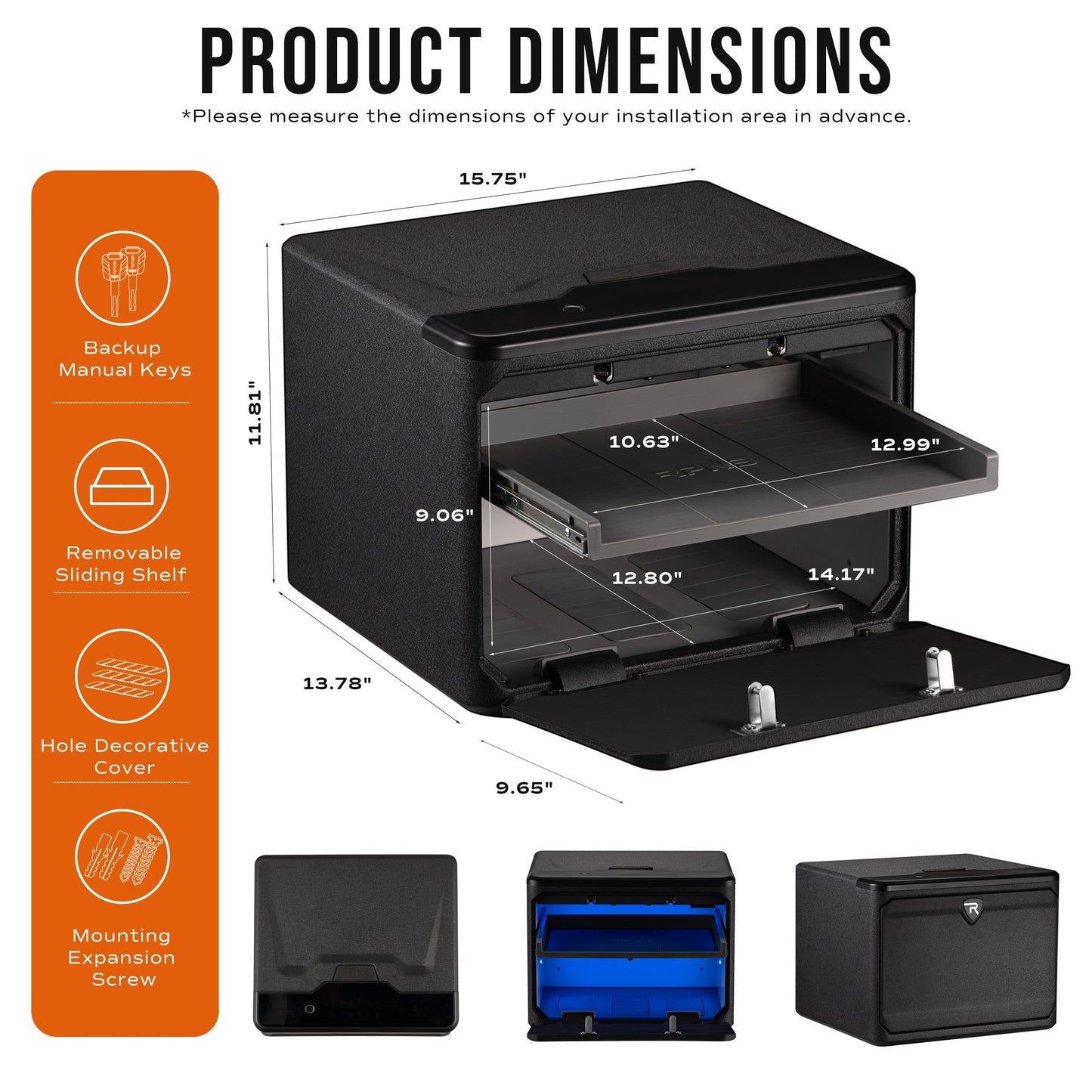 RPNB RP2009 Fingerprint High Capacity Dual-Layer Handgun Safe with Biometric Scanner