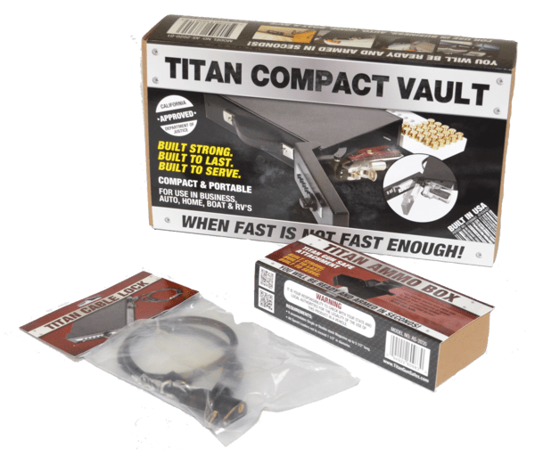 Titan Security Compact Portable Quick Access Vehicle Handgun Safe Bundle